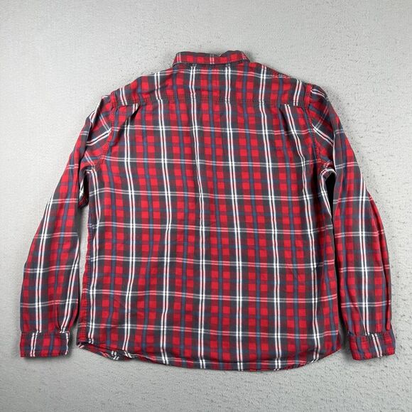 Denim & Supply Red White Blue Plaid Long Sleeve Collared Button Shirt Women’s XL - Picture 11 of 11